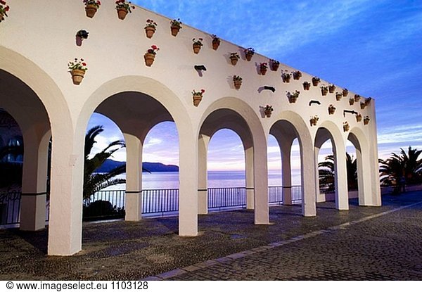 Balcón de Europa. Nerja  Axarquia. Costa del Sol Provinz Málaga  Spanien