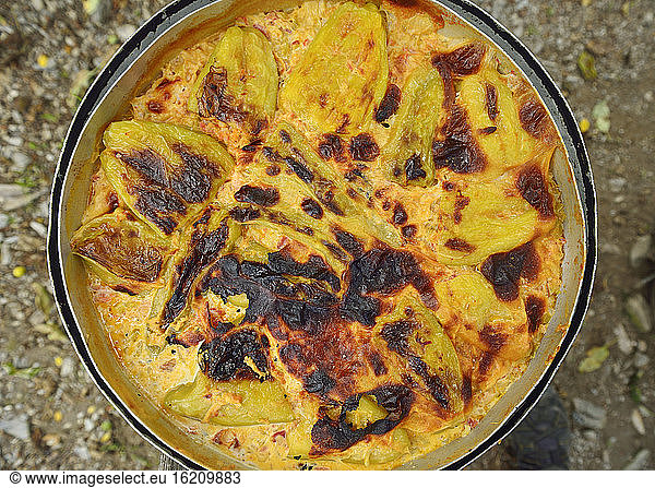 Balkan  Traditionelles albanisches Essen  Nahaufnahme