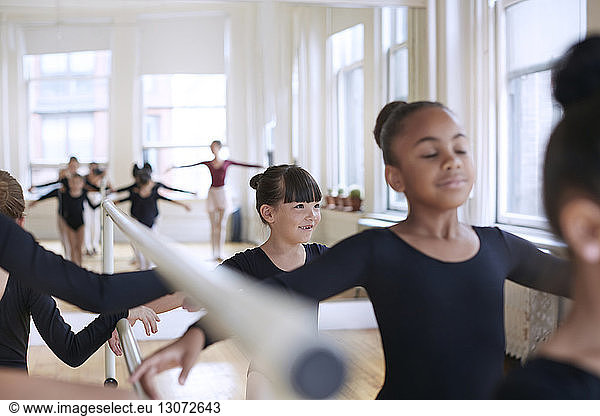 Ballerinas practicing in studio