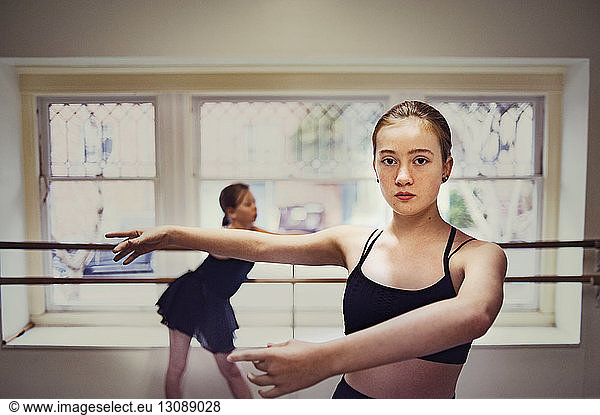 Ballet dancers practicing at dance studio