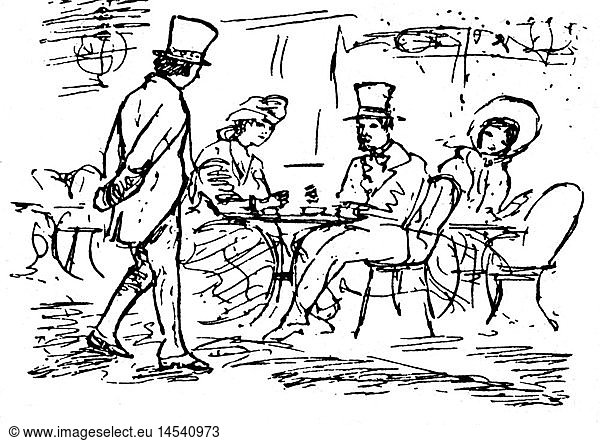 Balzac  Honore de  20.5.1799 - 18.8.1850  frz. Schriftsteller  Werke  'Vetter Pons' (Le Cousin Pons)  Zeichnung  20. Jahrhundert