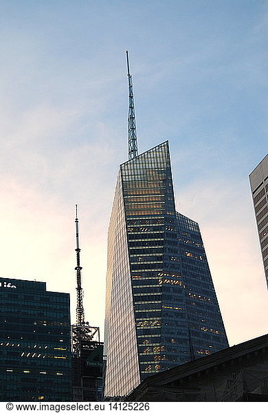 Bank of America Tower at dusk