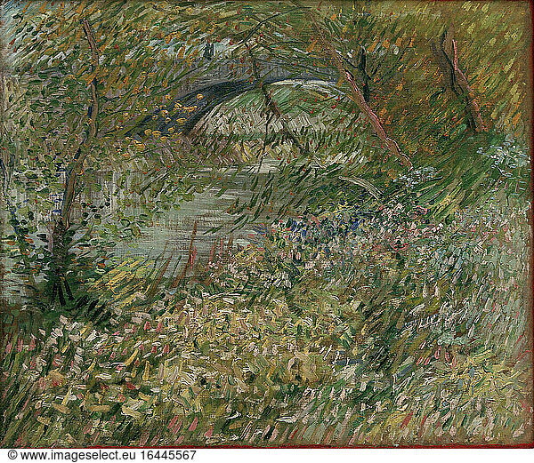 Banks of the Seine at Pont de Clichy in spring