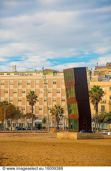 Barceloneta beach in Barcelona  Spain. Barcelona is known as an Artistic city located in the east coast of Spain.