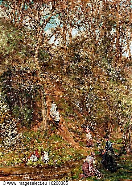Barclay Edgar - a Walk in the Woods - Britische Schule - 19. Jahrhundert.