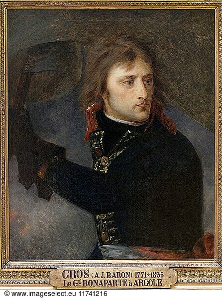 Baron Antoine-Jean Gros. Bonaparte au pont d'Arcole. Draft. 1796. french school. Louvre Museum - Paris.