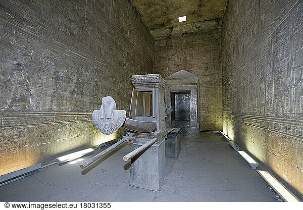 Barque  Hathor Sanctuary  Edfu  Idfu  Temple of Horus  Egypt  Africa