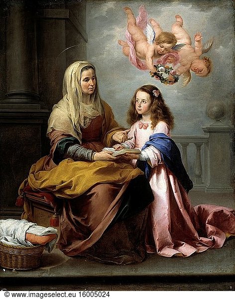Bartolom? Esteban Murillo - Saint Anne Teaching the Virgin to Read.