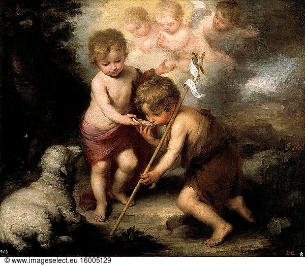 Bartolom? Esteban Murillo - the Infant Christ and Saint John the Baptist with a Shell.