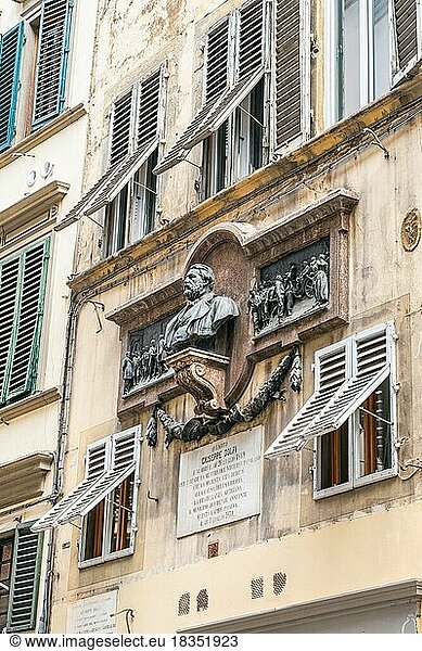 Bas-relief of Giuseppe Dolfi  Florence  Italy  Europe