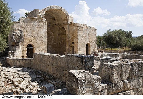 Basilica of Agios Titos  Archaeological site of Gortyna  Crete island  Greece  Europe.