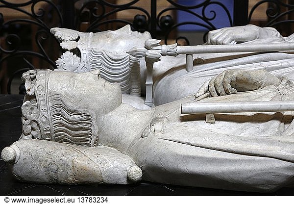 Basilica of St Denis  Gisant (recumbent effigy tomb) of Philip III the bold 1245-1285  King of France from 1270 to 1285.