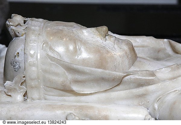 Basilica of St Denis  Tomb of Isabella of Aragon wife of Philip III the bold (a detail)  Gisant (recumbent effigy tomb).