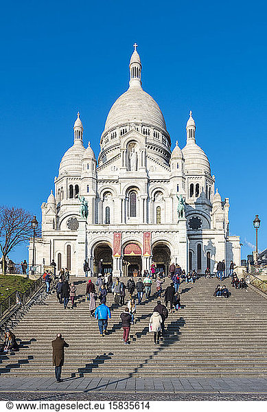 Basilika von Sacre Coeur  Montmartre  Paris  Žle-de-France  Frankreich