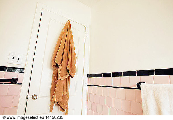Bathrobe Hanging in a Bathroom