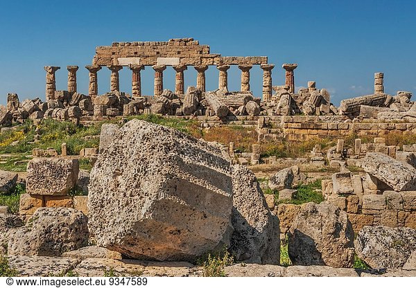 Baustelle Europa Ausgrabungsstätte Entdeckung 1 bauen Akropolis Italien Selinunte Sizilien