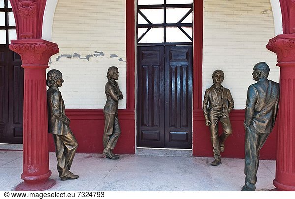 Bayamo Cuba second oldest Cuban city The Beatles Museum with bronze statues of the Beatles