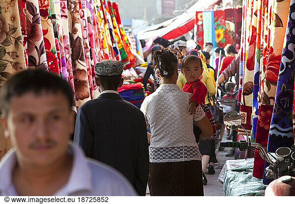 Bazaar in Turpan  Xinjiang  China.