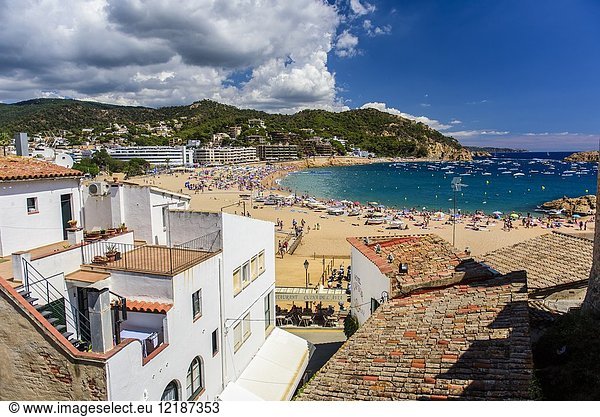 Beach of Tossa de Mar from Villa Vella Costa Brava Catalonia Spain.