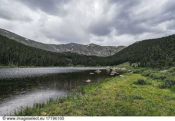 Bear Tracks Lake with Mount Evans in the Background  Colorado