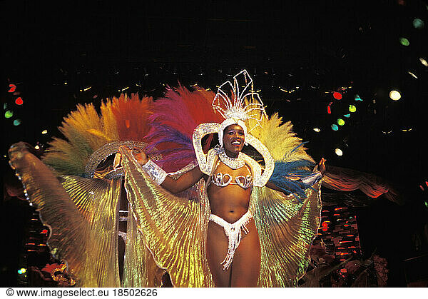 Beautiful color energy and costumes at Carnival in Rio de Janeiro Brazil