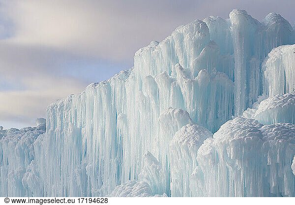 Beautiful Ice Castles against sky