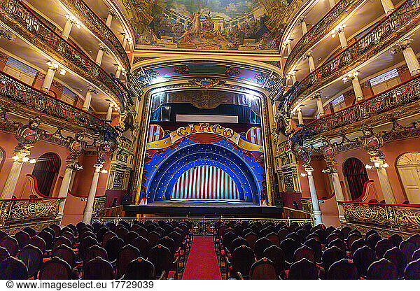 Beautiful interior of the Amazon Theatre  Manaus  Amazonas state  Brazil  South America