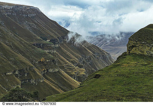 Beautiful landscape of Caucasus mountains  Dagestan  Russia