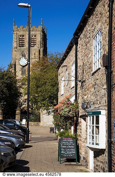 Bedale High Street and Church North Yorkshire England