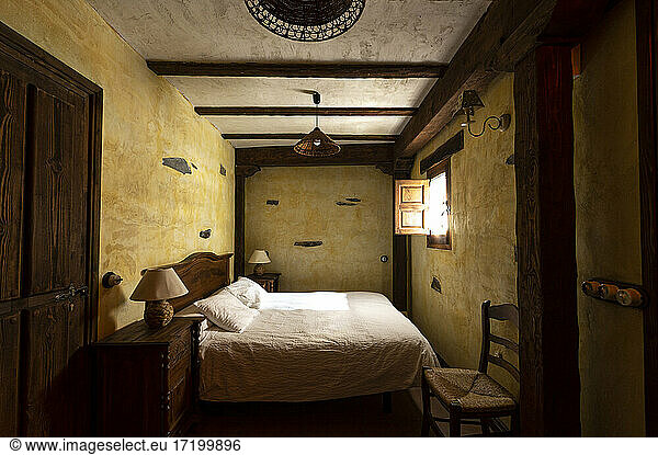 Bedroom of rustic house