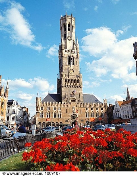 Belfort Turm. Marktplatz (Markt). Brügge. Belgien
