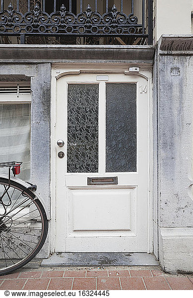 Belgium  Flanders  Blankenberge  entry door of an old house