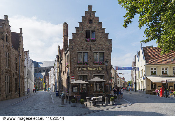 Belgium  Flanders  Bruges  Old town  house and restaurant