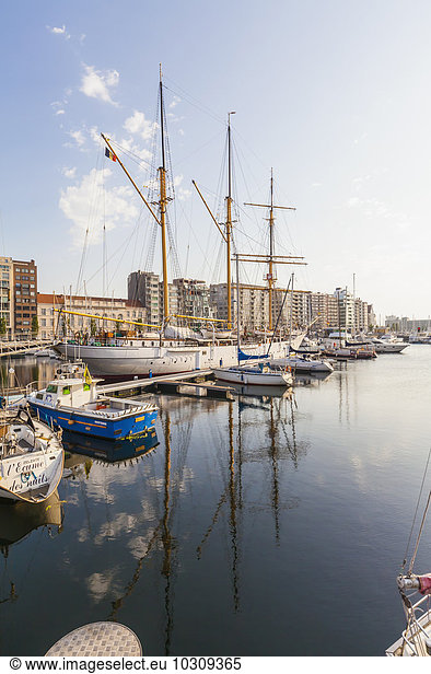 Belgium  Ostende  Drill ship Mercator and sailing boats at the yacht harbour