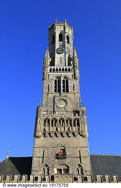 Belgium  West Flanders  Bruges  Facade of Belfry of Bruges