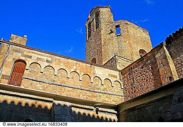 Bell tower of the former Romanesque Benedictine monastery of Sant Pau del Camp  Barcelona  ??Catalonia  Spain