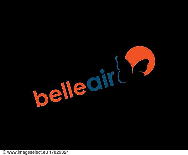 Belle Air Europe  gedrehtes Logo  Schwarzer Hintergrund