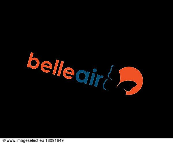 Belle Air Europe  gedrehtes Logo  Schwarzer Hintergrund B