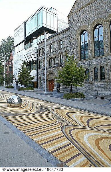 Bemalte Straße mit einer Chromkugel im Museum der Schönen Künste  Montreal  Provinz Quebec  Kanada  Nordamerika