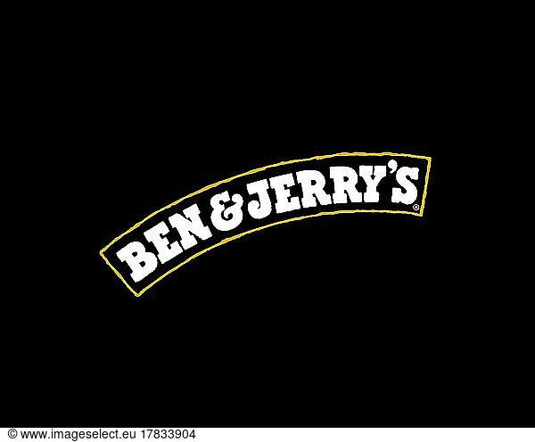 Ben & Jerry's  gedrehtes Logo  Schwarzer Hintergrund
