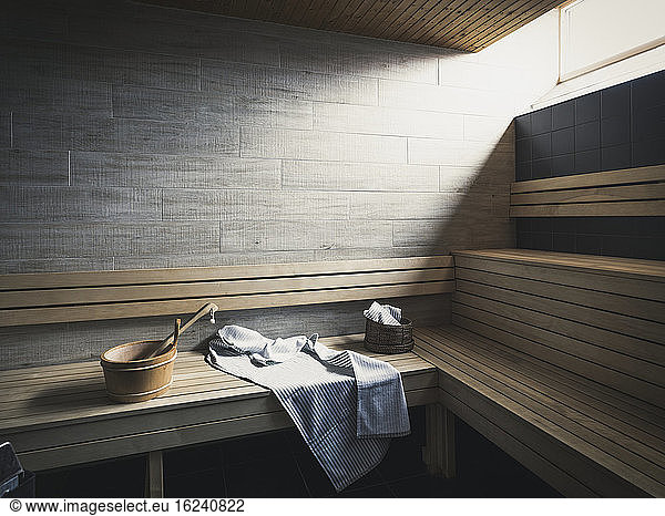 Benches in sauna