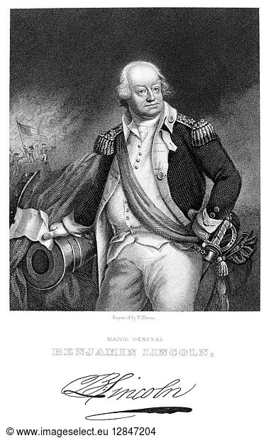 BENJAMIN LINCOLN (1733-1810). American Revolutionary soldier. Stipple engraving  19th century.