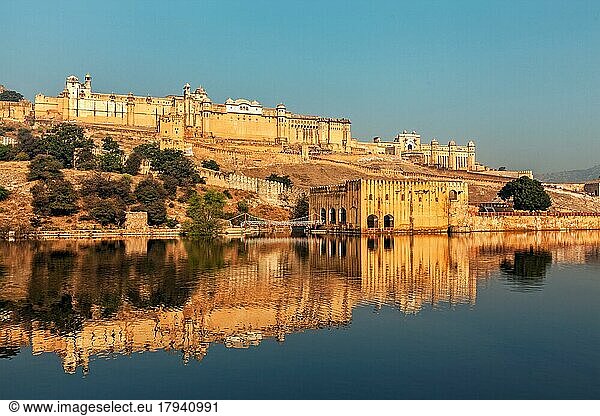 Berühmtes indisches Wahrzeichen von Rajasthan  Amer (Amber) Fort  Jaipur  Rajasthan  Indien  Asien
