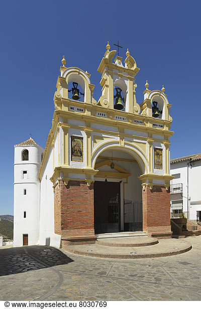Berg Kirche Dorf Andalusien Glocke Cadiz Spanien
