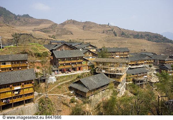 Berg Tradition Wohnhaus Dorf China Longsheng