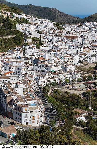 Berg waschen Stadt weiß Süden typisch Andalusien Frigiliana