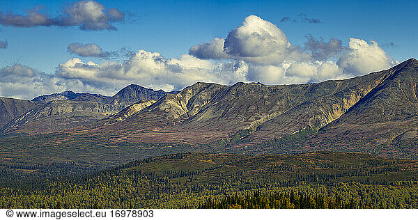 Bergkette vom K'esugi Ridge Trail aus gesehen  Denali State Park  Matanuska-Susitna Borough  Southcentral Alaska  Alaska  USA