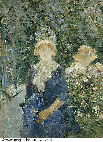 Berthe Morisot  1841–1895. Woman in a Garden   1882–1883. Oil on canvas.
Inv. No. 1999.363 
Chicago  Art Institute.