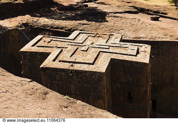 Bet Giyorgis Felsenkirche Lalibela Äthiopien Afrika