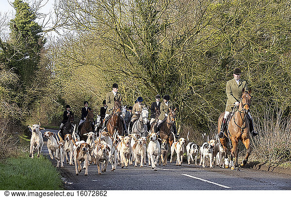 Bicester hunt trail hunting  Oxfordshire  England